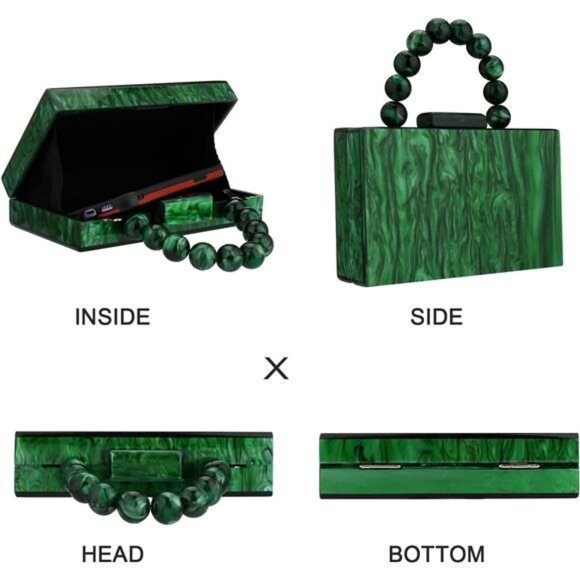 Acrylic Purses Evening Clutch Bag Marbling Handbags for Women Cross Body Bag - Picture 2 of 7